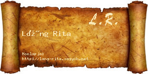 Láng Rita névjegykártya