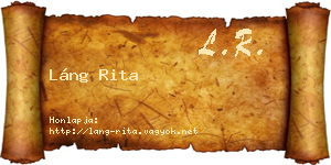 Láng Rita névjegykártya