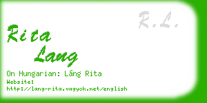 rita lang business card