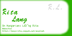 rita lang business card